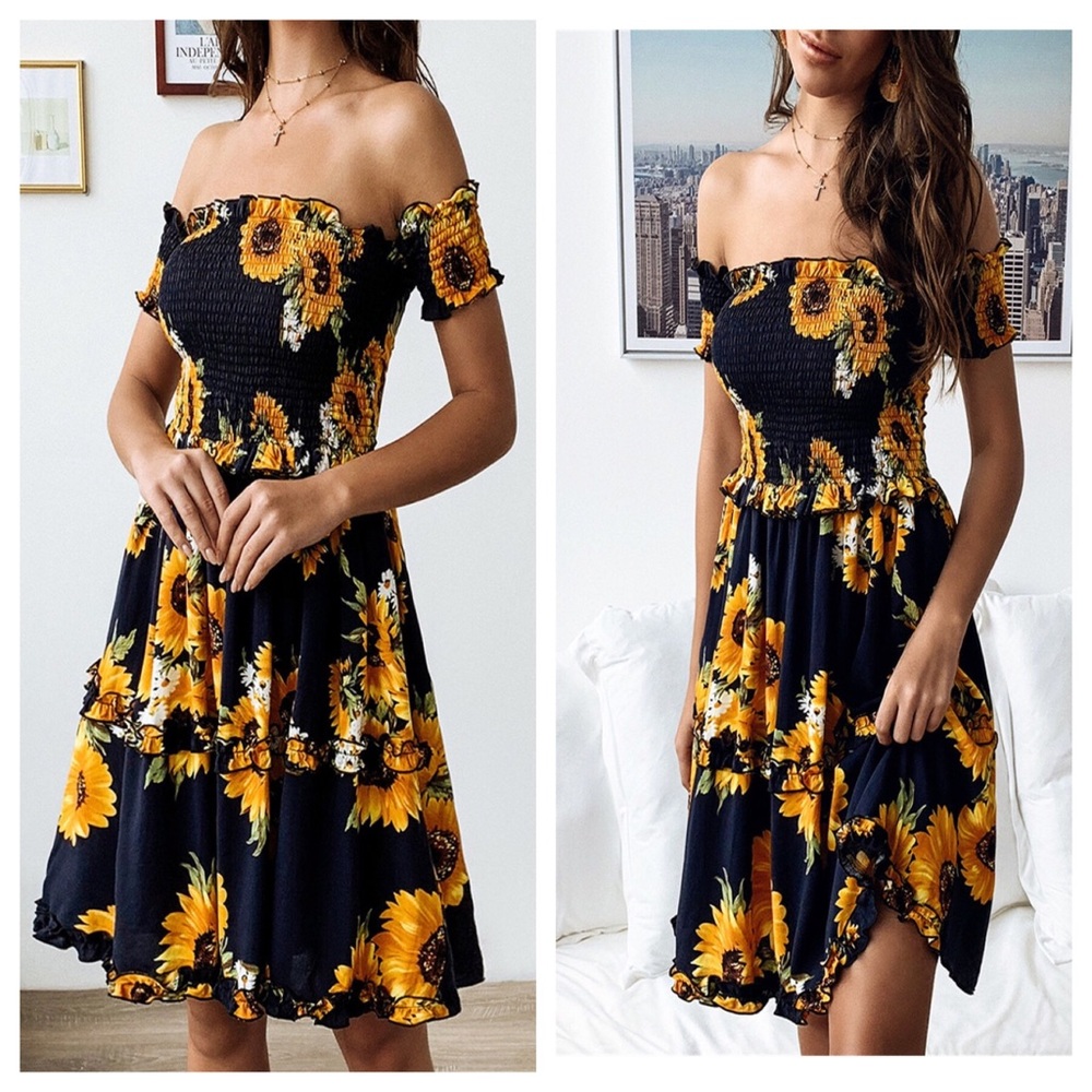 Sunflower Smock Dress - Picture 2 of 3